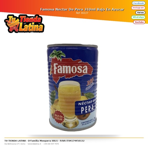 [30227] Famosa Nectar De Pera 310ml Bajo En Azucar
