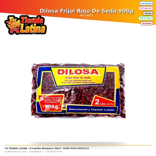 [00833] Dilosa Red Silk Bean 908g