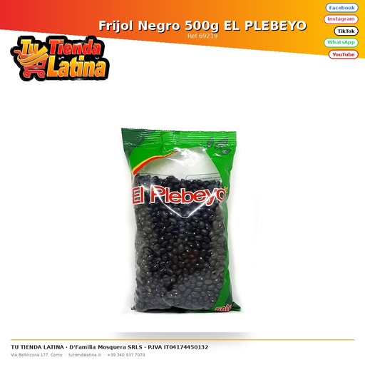 [69219] Fagioli Neri 500g EL PLEBEYO