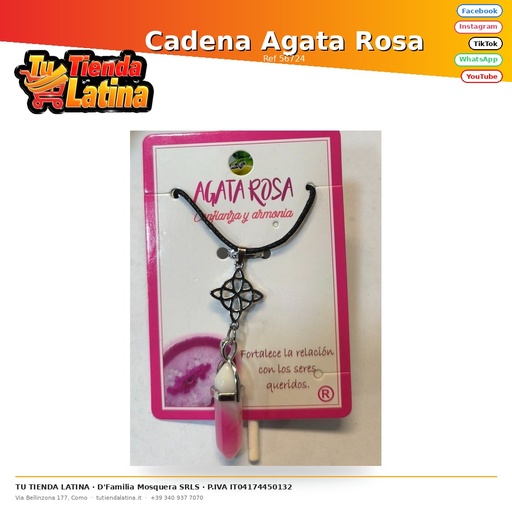 [56724] Pink Agate Chain