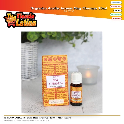 [28532] Organico Aceite Aroma Mag Champa 10ml