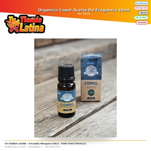 [30610] Olio profumato al copale biologico 10ml