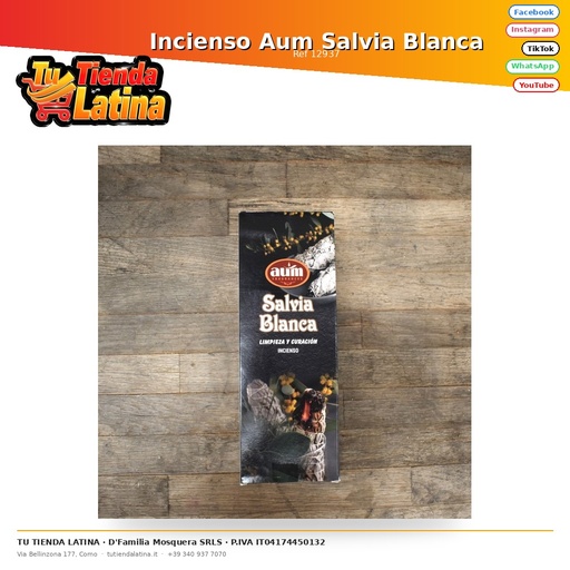 [12937] Aum Incenso alla Salvia Bianca