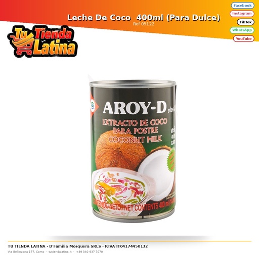 [05122] Leche De Coco  400ml (Para Dulce)