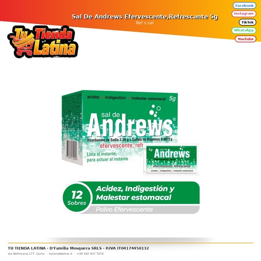[s sal] Andrews Effervescent Salt, Refreshing 5g