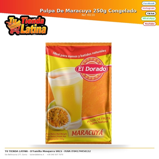 [70110] Polpa Congelata Del Frutto Della Passione 250g