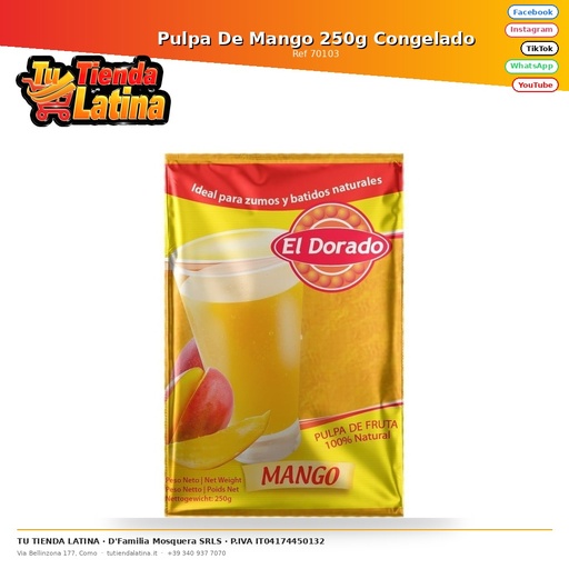 [70103] Pulpa De Mango 250g Congelado