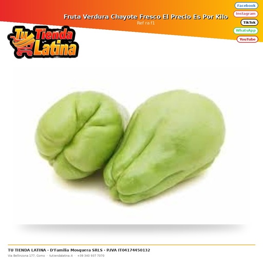 [ra f1] Fruta Verdura Chayote Fresco El Precio Es Por Kilo