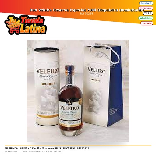 [50284] Rum Veleiro Special Reserve 70Ml (Dominican Republic)