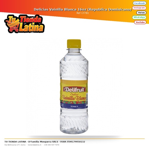 [17781] Delicias Vanilla Blanca 16oz (Dominican Republic)