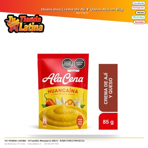 [43915] Huancaina Crema De Aji Y Queso Alacen 85g