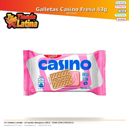 [52672] Strawberry Casino Cookies 43g