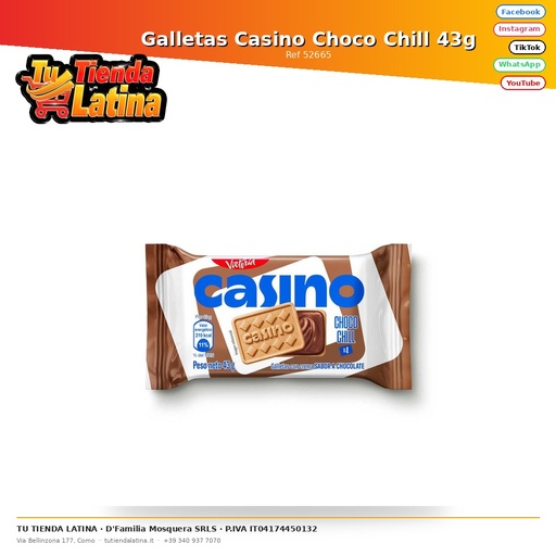 [52665] Biscotti Chill Casino Choco 43g