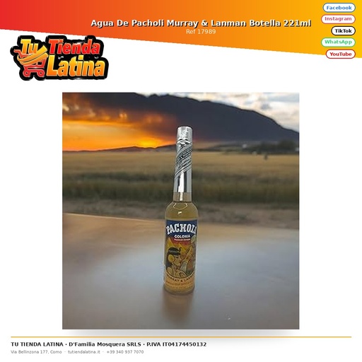 [17989] Murray & Lanman Pacholi Water Bottle 221ml