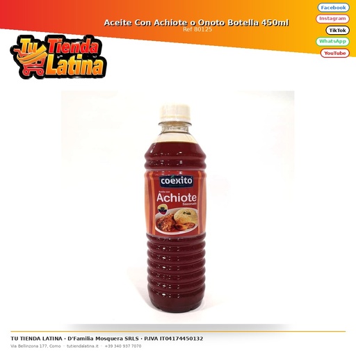 [80125] Oil With Achiote or Onoto Bottle 450ml