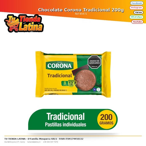 [85471] Cioccolato Corona Tradizionale 200g