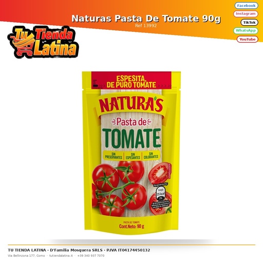 [13992] Naturas Concentrato Di Pomodoro 90g