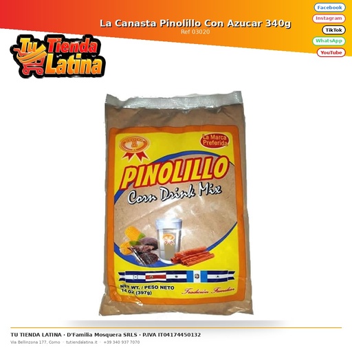 [03020] La Canasta Pinolillo Con Azucar 340g