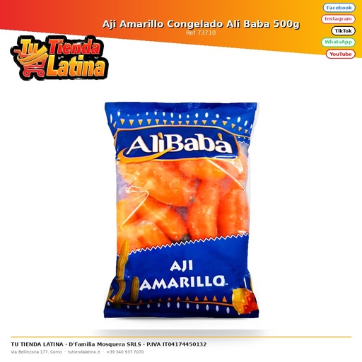 [73710] Peperoncino Giallo Ali Baba Congelato 500g