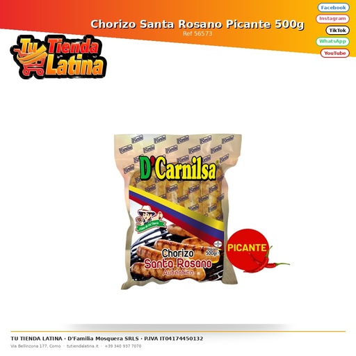 [56573] Chorizo ​​Piccante Santa Rosano 500g