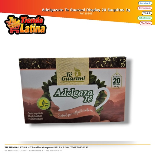 [20368] Adelgazate Te Guarani Display 20 Saquitos 3g