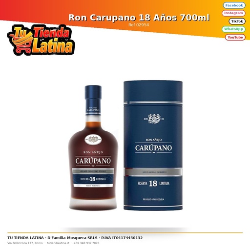 [02954] Carupano Rum 18 Years 700ml
