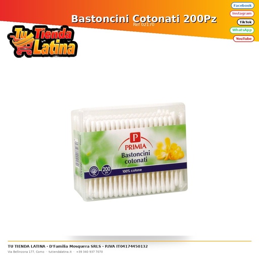 [02170] Bastoncini Cotonati 200Pz