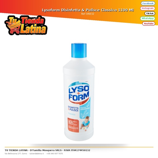 [04832] Lysoform Disinfetta & Pulisce Classico 1100 Ml