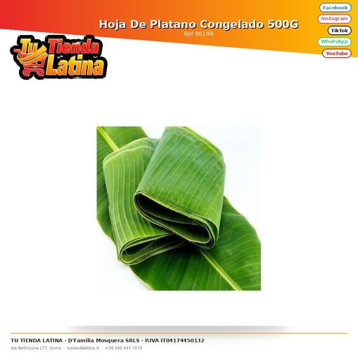 [86199] Foglia di banana congelata 500G