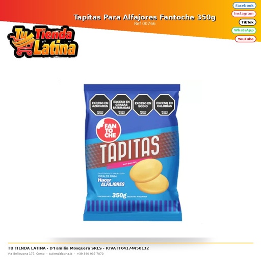 [00766] Tapitas Para Alfajores Fantoche 350g