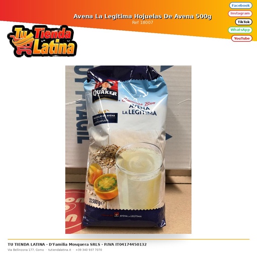 [18007] Avena La Legitima Oat Flakes 500g