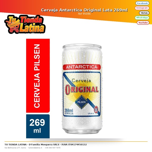 [95086] Cerveja Antarctica Original Lata 269ml