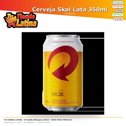[00504] Cerveja Skol Lata 350ml