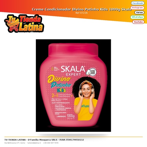 [07226] Divino Conditioning Creme Potinho Kids 1000g Skala