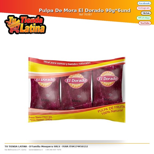 [70387] Pulpa De Mora El Dorado 90g*6und