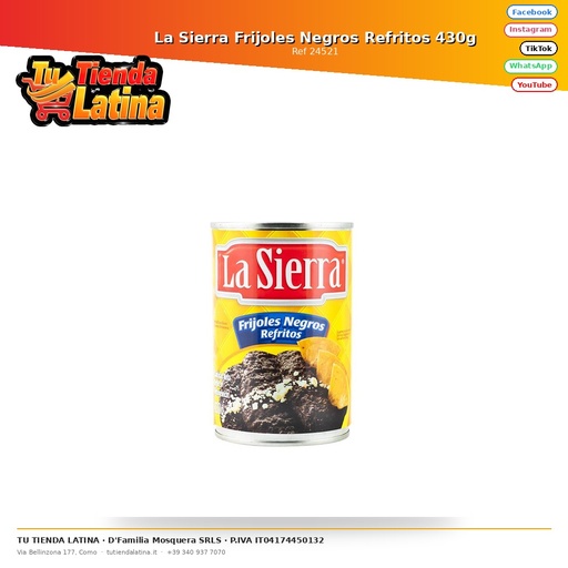 [24521] Fagioli neri fritti La Sierra 430g