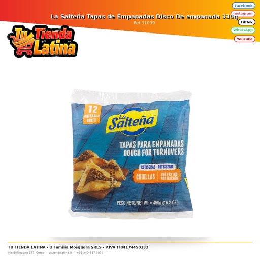 [31039] La Salteña Empanada Tapas Empanada Disc 330g