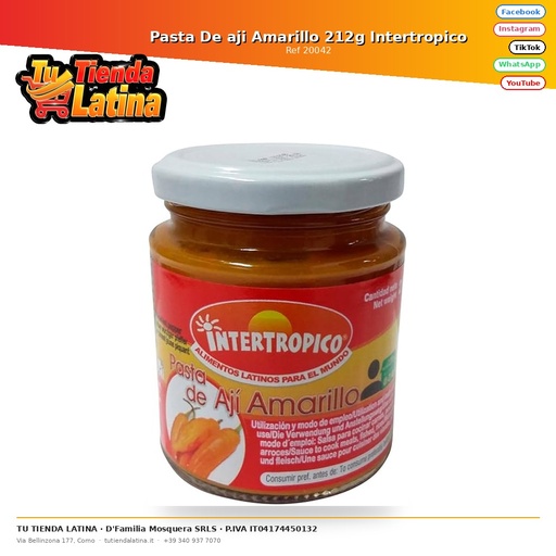 [20042] Pasta De aji Amarillo 212g Intertropico