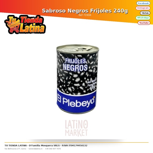 [71904] Sabroso Negros Frijoles 240g