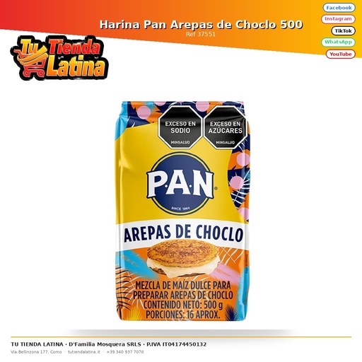 [37551] Corn Arepas Bread Flour 500