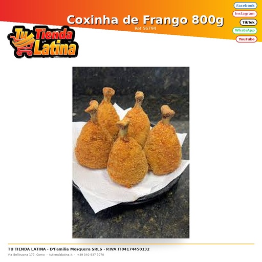 [56794] Coxinha de Frango 800g