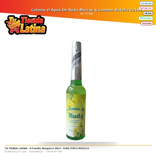 Murray & Lanman Rue Colonia o bottiglia d'acqua da 221 ml