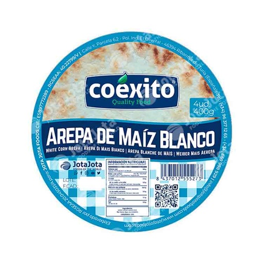 [CON00139] AREPA DI MAIS BIANCO CONGELATO 5 unità 450gr COEXITO