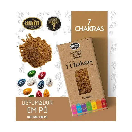 Aum Defumador EM PO 7 Chakras 25g 